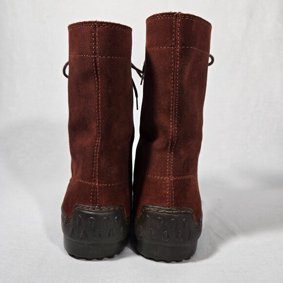 Authentic Vintage EDDIE BAUER LORD SILGA Brown Suede Combat Boots Sz 7.5M. ITALY - Picture 6 of 16